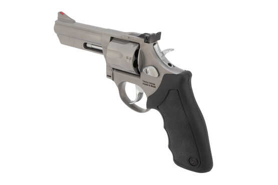 Taurus 66 357 Magnum Revolver has a black rubber grip
